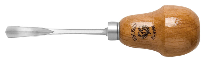 "KIRSCHEN" Werkzeuge 5643004 | Kerbschnitzbeitel mit Birnenheft Stich 39, gekröpft & V-förmig - 4mm