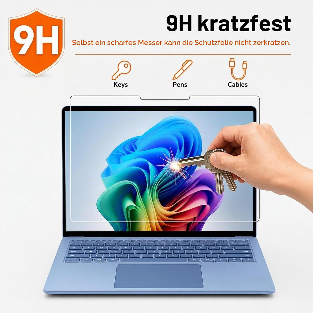 Megoo [2 Stück]-Schutzfolie für Microsoft Surface Laptop 7,kratzfest,hochempfindlich,Surface Pen kom