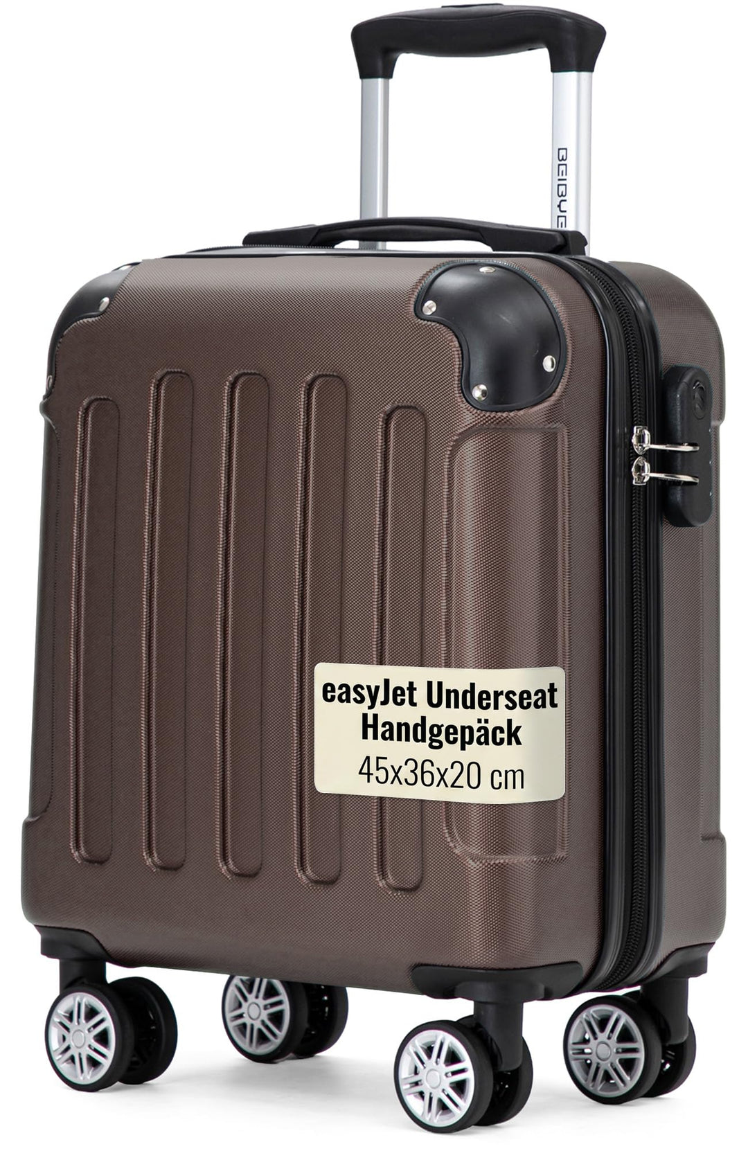 BEIBYE Handgepäck Koffer 45x36x20 cm – Untersitzkoffer für EasyJet, kleines Kabinengepäck aus ABS, C