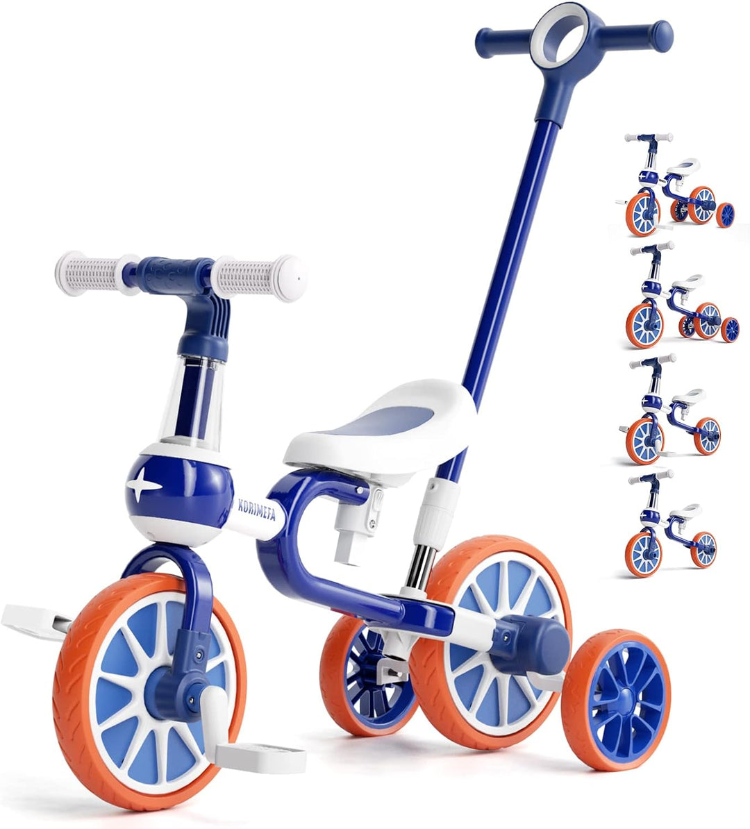 KORIMEFA 4 in 1 Laufräder Laufrad Kinderdreirad Dreirad Lauffahrrad Lauflernhilfe für Kinder ab 1 Ja