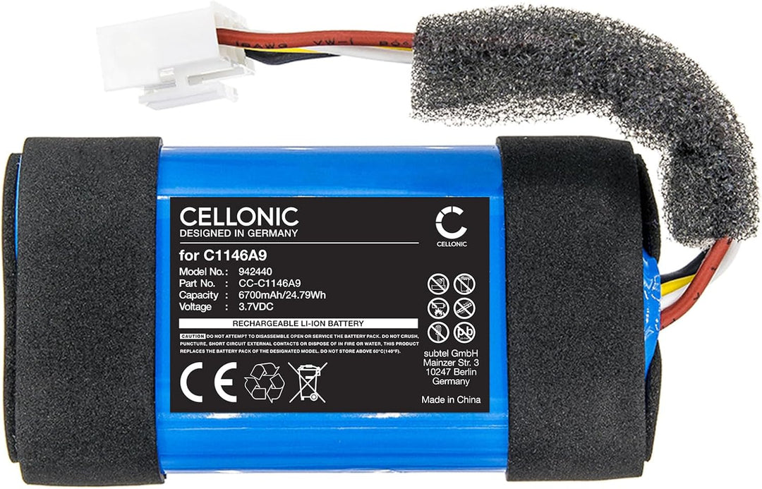 CELLONIC, Lautsprecherakku kompatibel mit JBL Authentics 300 (6700mAh, 3.7V) Ersatzakku C1146A9