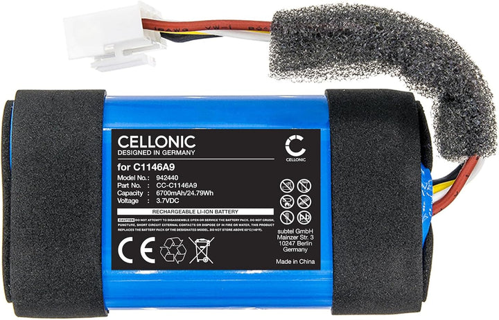 CELLONIC, Lautsprecherakku kompatibel mit JBL Authentics 300 (6700mAh, 3.7V) Ersatzakku C1146A9