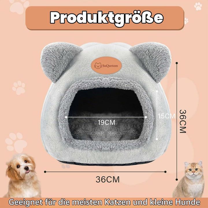 Katzenhöhle Katzenbett Waschbares Katzenhaus Haustierbett Weiches Komfort Zelt Katzenstreu Bett Warm