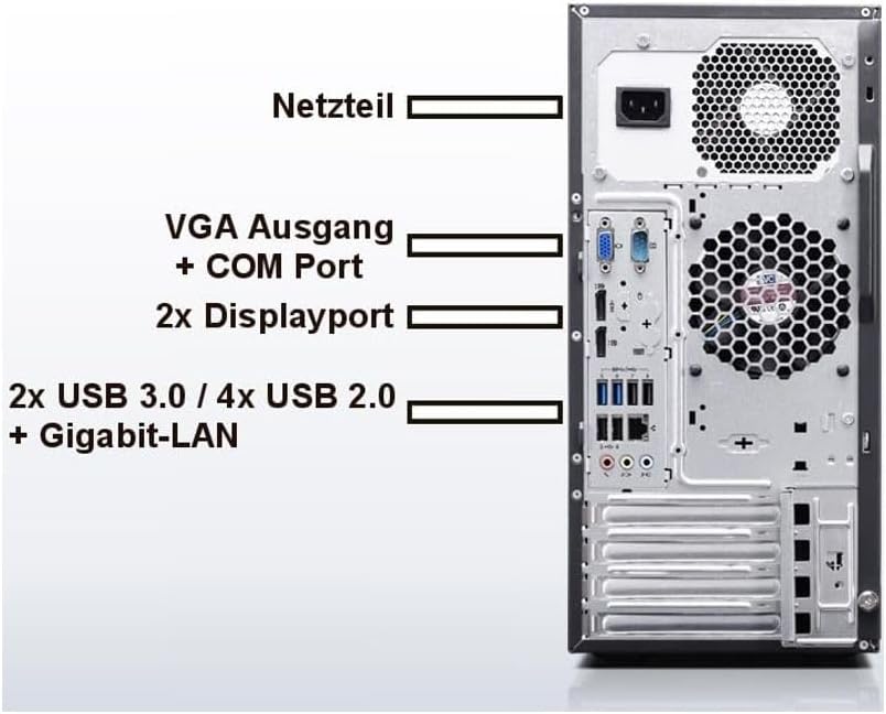 Lenovo - Schneller PC mit Intel Core i7 4770 - Desktop Computer + Silent Rechner für Büro & Home Off
