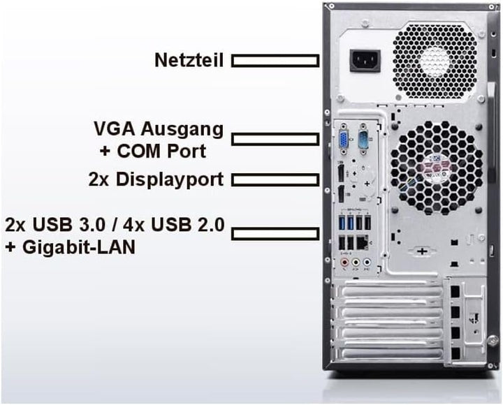 Lenovo - Schneller PC mit Intel Core i7 4770 - Desktop Computer + Silent Rechner für Büro & Home Off