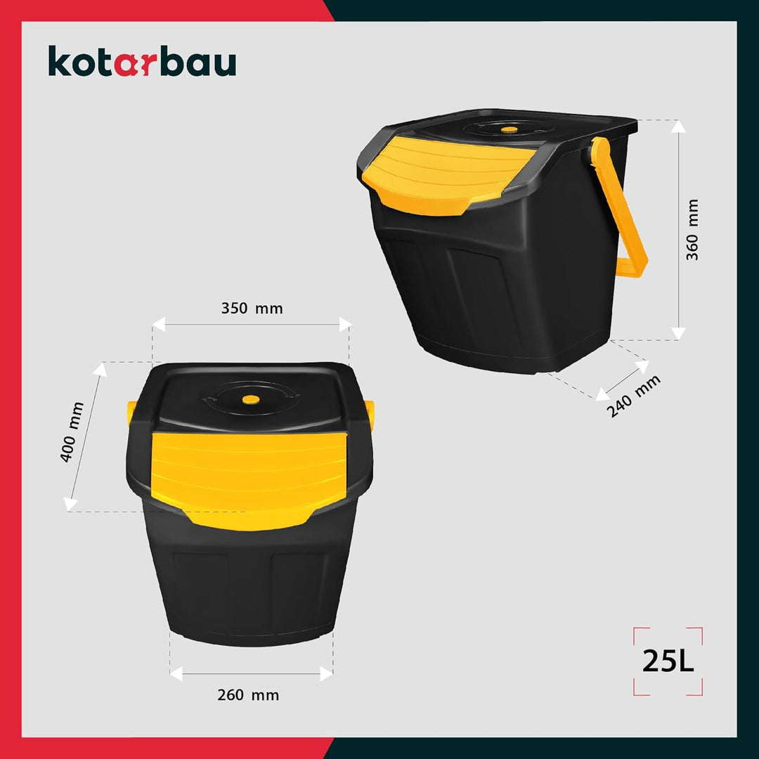 KOTARBAU® Mülltrennsystem Mülleimer Küche 3 Fächer Abfalleimer Deckel Plastik Küchenabfalleimer Küch