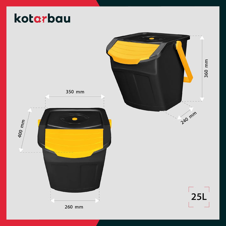 KOTARBAU® Mülltrennsystem Mülleimer Küche 3 Fächer Abfalleimer Deckel Plastik Küchenabfalleimer Küch