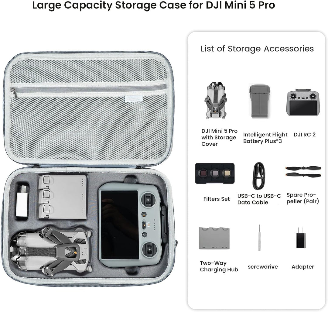 Mini 5 Pro Tragetasche, tragbare Aufbewahrungstasche, Schutzhülle für unterwegs für DJI Mini 5 Pro F