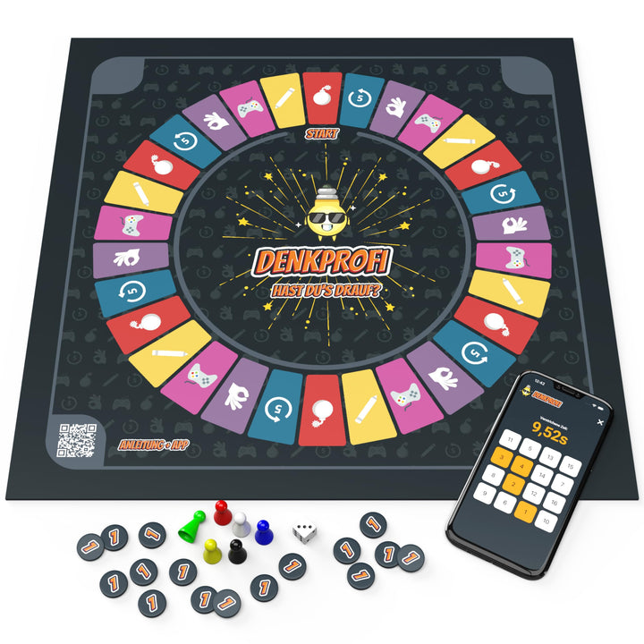 Das Brettspiel mit App, interaktives Quiz-, Wissens- und Familienspiel, Gesellschaftsspiel für 3-6 P