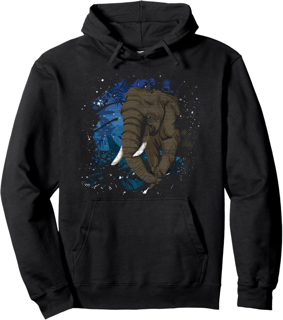 Dschungel Afrika Zoo Tier Safari Wildtier Elefant Pullover Hoodie