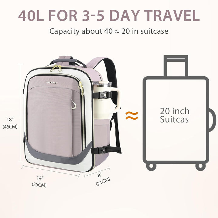 KROSER Laptop Rucksack 17,3 Zoll Handgepäck Daypack wasserabweisende Multifunktions-Laptoptasche für