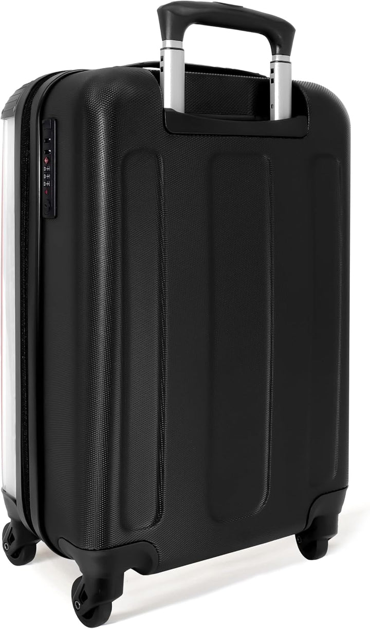 NoBoringSuitcases.com® Kinderkoffer Mädchen - Koffer Kinder - Hartschalenkoffer Streifen Rosa - Reis
