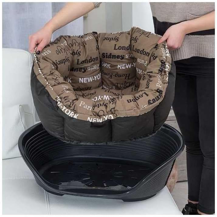 Ferplast Hundebett Hundesofa Katzenbett Hundematte Sofa' 2 Kunststoffkorb mit Waschbarem Gepolsterte