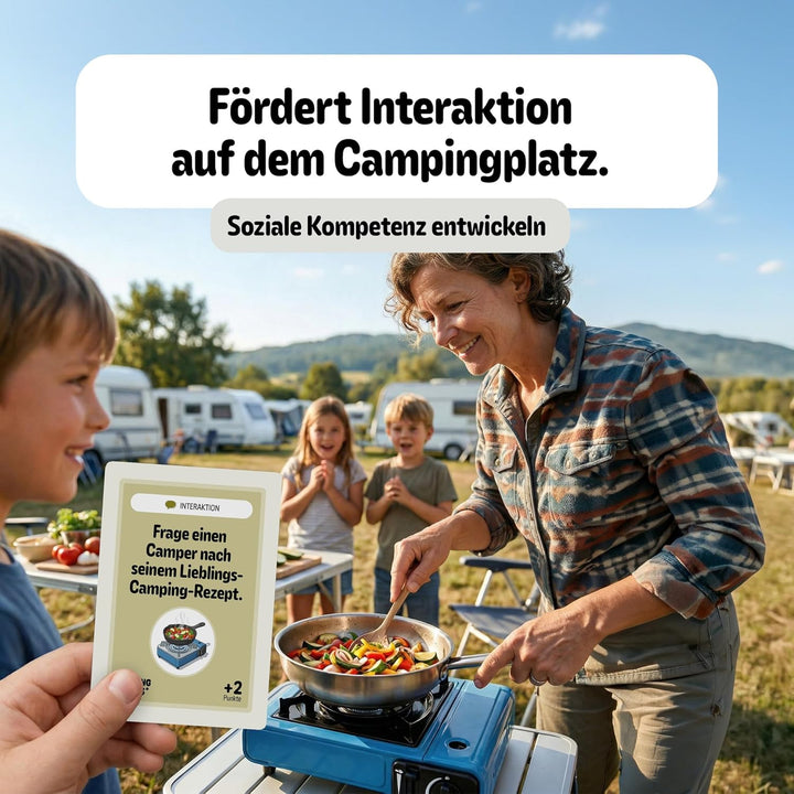 Camping Stars - Das spannende Aufgaben Kartenspiel für Kinder, 50 Karten, Camping Spiele Geschenk, R