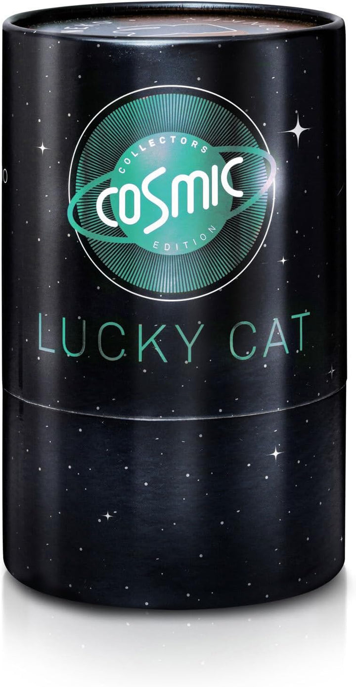 DONKEY Lucky Cat Cosmic Edition Uranus Shiny Teal| Winkekatze, Maneki Neko, 15 cm, in Geschenkverpac