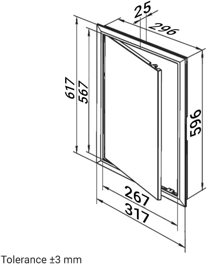 Kunststoff-Revisionstüren Dalap RVDR - mit Griff 300x600
