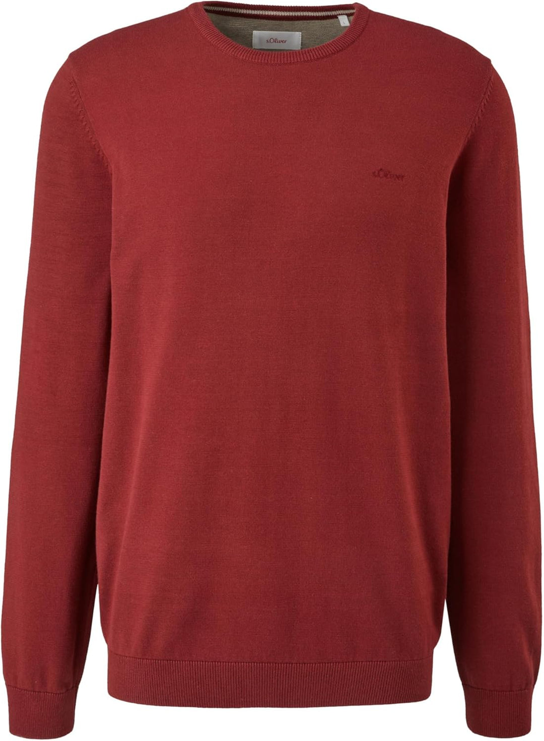 s.Oliver Herren 2152193 Pullover mit Logo-Stitching M 3877 Rot, M 3877 Rot