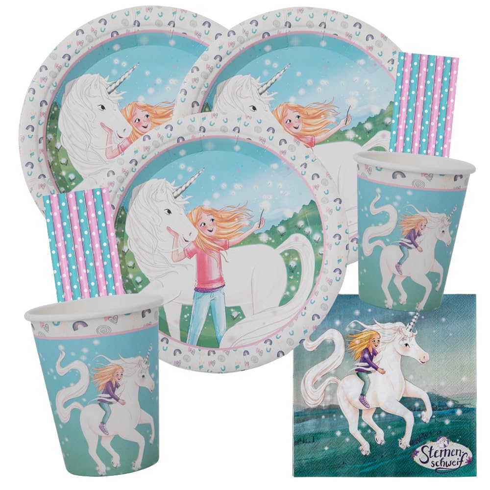 Sternenschweif Einhorn - Party-Set 68-teilig für 16 Kinder