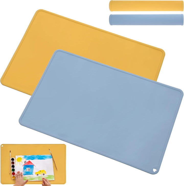 2er-Set Silikon-Tischsets, 60 x 40 cm, grosse Bastelunterlage, Schreibtischschoner, antihaftbeschich