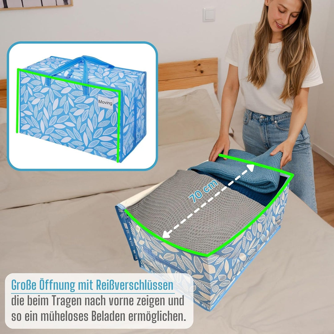 VENO 102 Liter Grosse Aufbewahrungstasche mit Deckel, Strapazierfähige Griffe und Reissverschlüssen