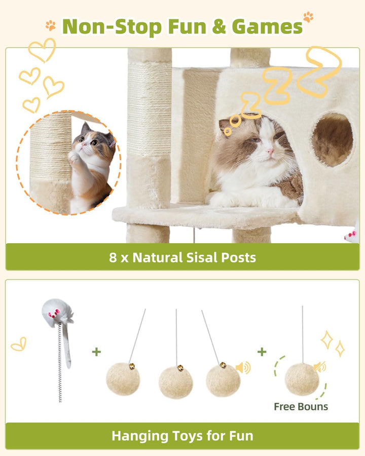 Taoqimiao 193CM Kratzbaum Gross XXL, Katzenbaum Katzenbaum Grosse Katzen Stabil Katzenkratzbaum mit