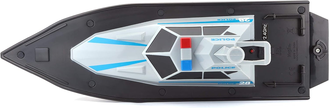 Bauer Spielwaren M82196 Tech R/C Polizeiboot: Ferngesteuertes Spielzeugboot im Polizei-Look, 35 Mete