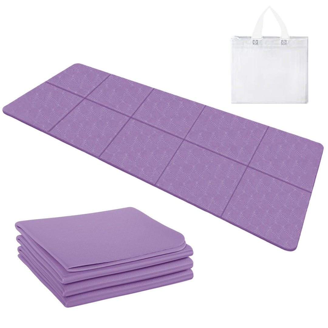 Klappbare Yogamatte, Faltbare Yogamatte Reise Leicht 183 x61x0.4 cm, Rutschfest Tragbare Fitnessmatt