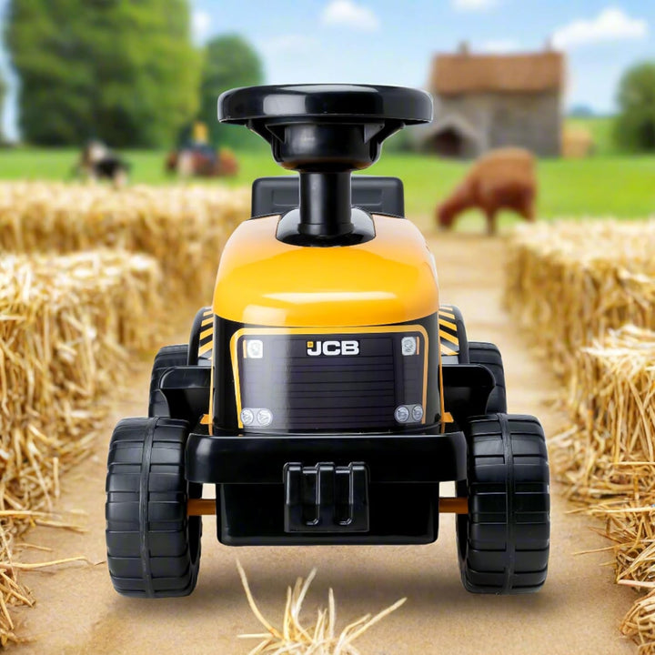 JCB Fastrac Gelb & Schwarz Rutschtraktor | Fuss-zu-Boden Schieber für Kleinkinder | BAU-Rutschauto |