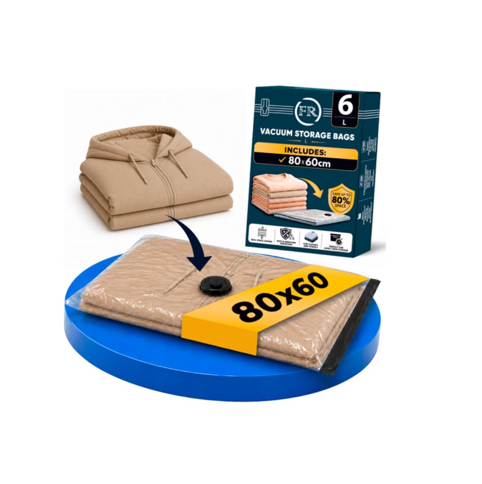 FiRiO® Vakuumbeutel für Kleidung I 6 STÜCK I Grösse L: 80x60cm I Vacuum Bags for Clothing I Staubsau