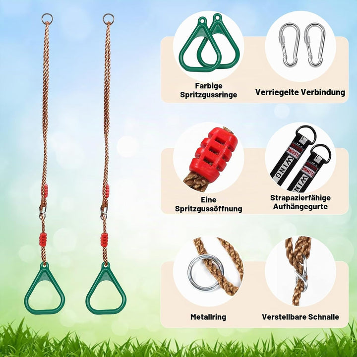 Turnringe Kinder Outdoor, Turnringen Schaukel, Trapez Schaukel Klettergeräte &amp; Schaukeln Turnringe O