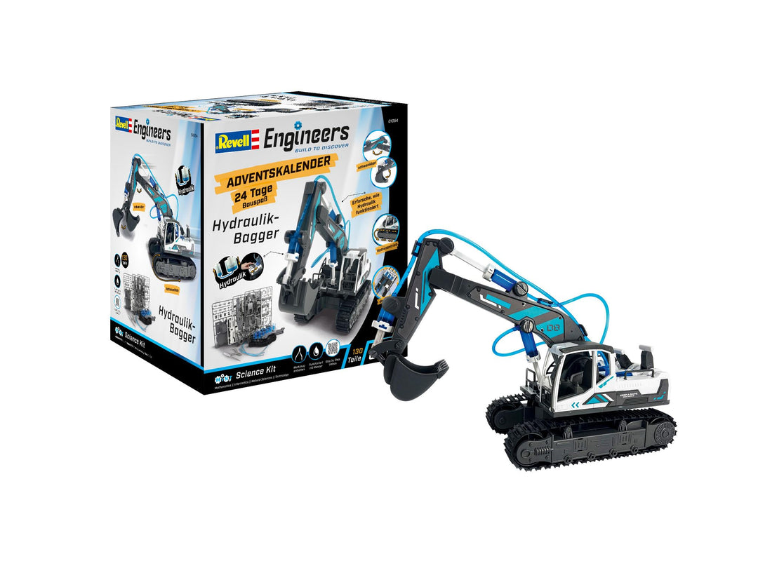 Revell Adventskalender Engineers „Hydraulischer Bagger“ I Adventkalender zum Selbermachen I Adventsk