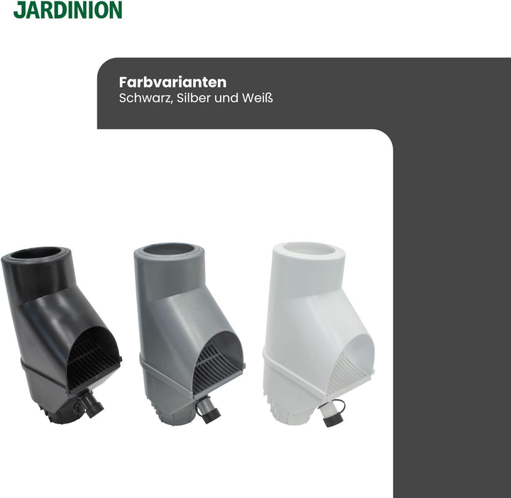 Jardinion Regenwasserfilter, Fallrohr Laubabscheider Schwarz 30,5 x 12 x 17,5 cm Regenwassersammler