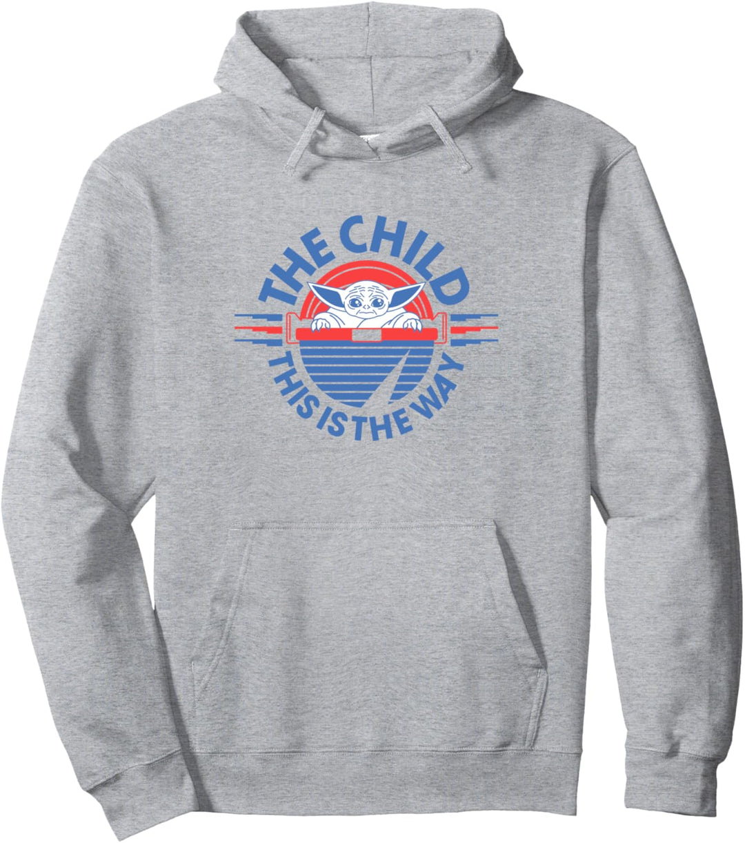 Star Wars: The Mandalorian The Child Retro White & Blue Pod Pullover Hoodie