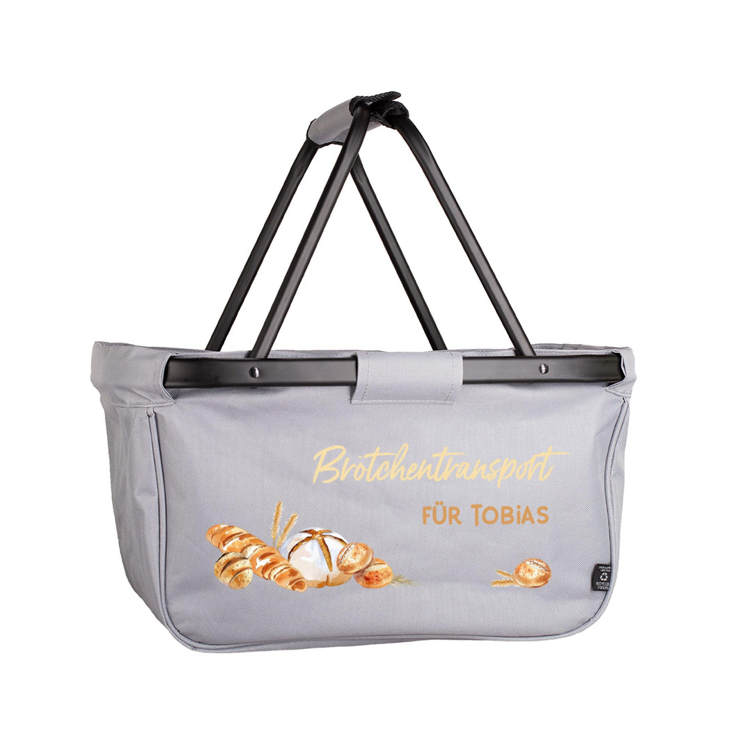 Herz & Heim® Einkaufskorb personalisiert/faltbar/modernes Design/Geschenk-Idee für Jedermann (Gebäck