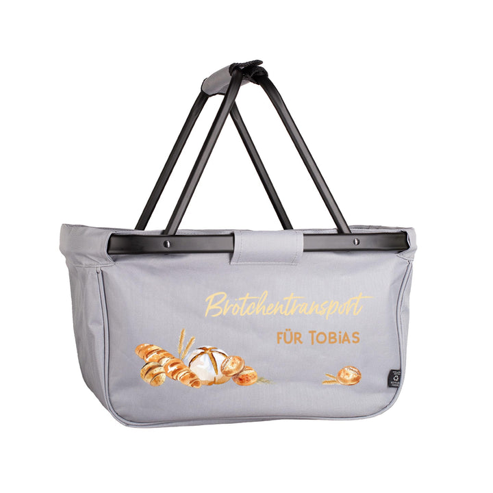 Herz & Heim® Einkaufskorb personalisiert/faltbar/modernes Design/Geschenk-Idee für Jedermann (Gebäck