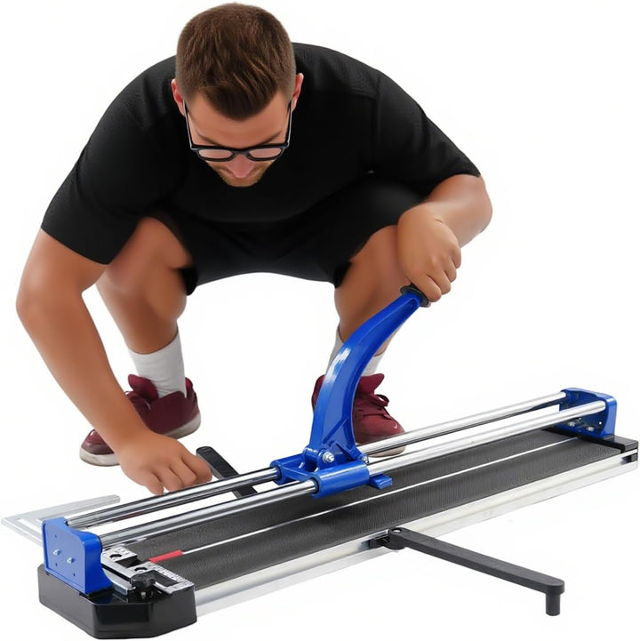 Manuelle Fliesenschneidmaschine mit Transportgriff und Laufräder 800mm Fliesenschneider Doppelschien