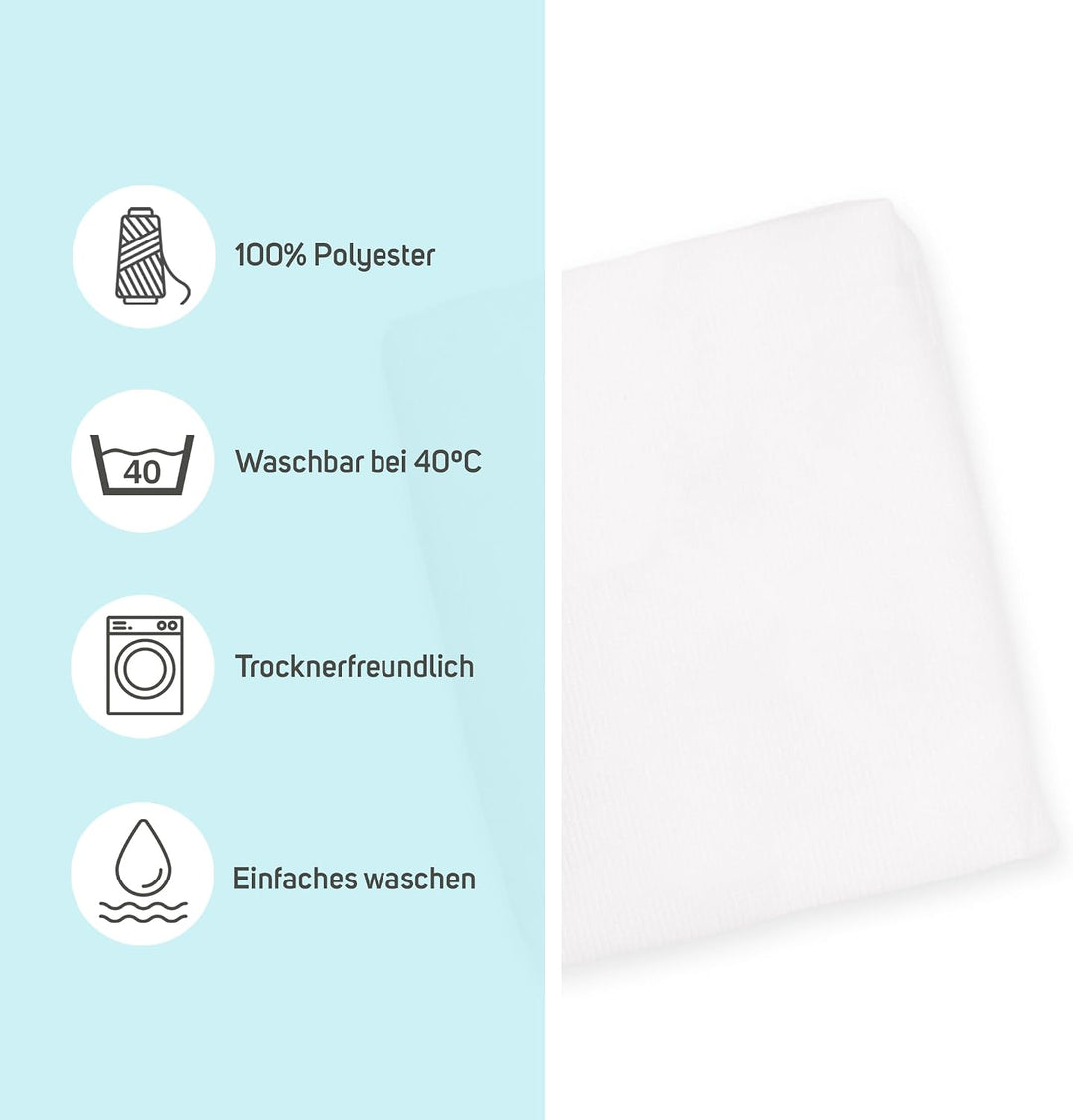 Matratzenschoner aus Baumwolle für Babykrippe | 60 x 120 cm | Wasserdicht | Atmungsaktiv | mit Gummi
