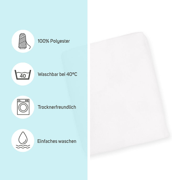 Matratzenschoner aus Baumwolle für Babykrippe | 60 x 120 cm | Wasserdicht | Atmungsaktiv | mit Gummi