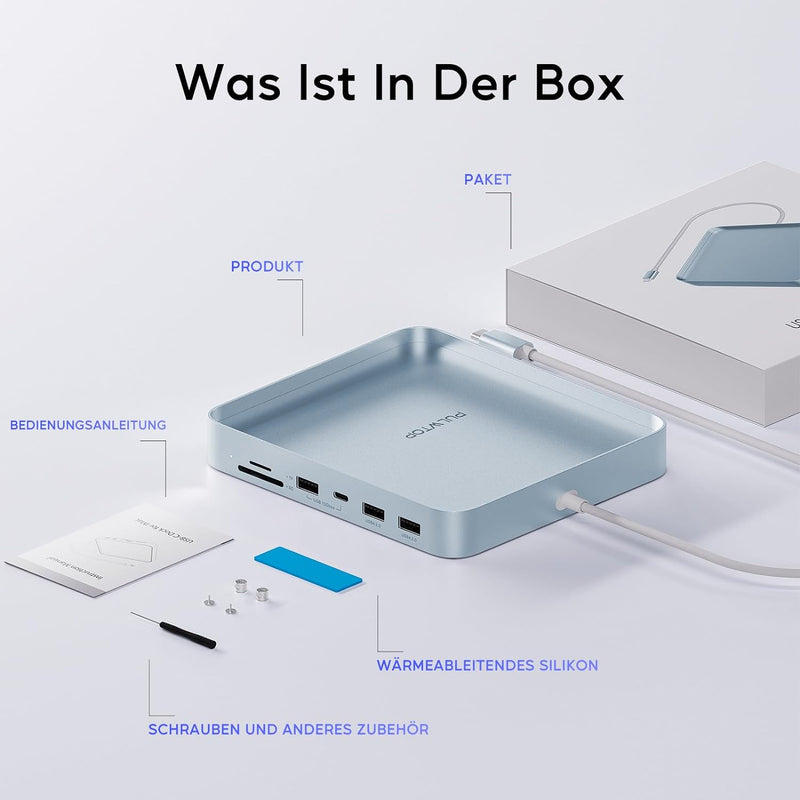 PULWTOP USB C HUB Für iMac 24-Zoll 2021/2023,7 In 1 USB-Hub Für iMac M1/M3,iMac Zubehör Mit USB C 10