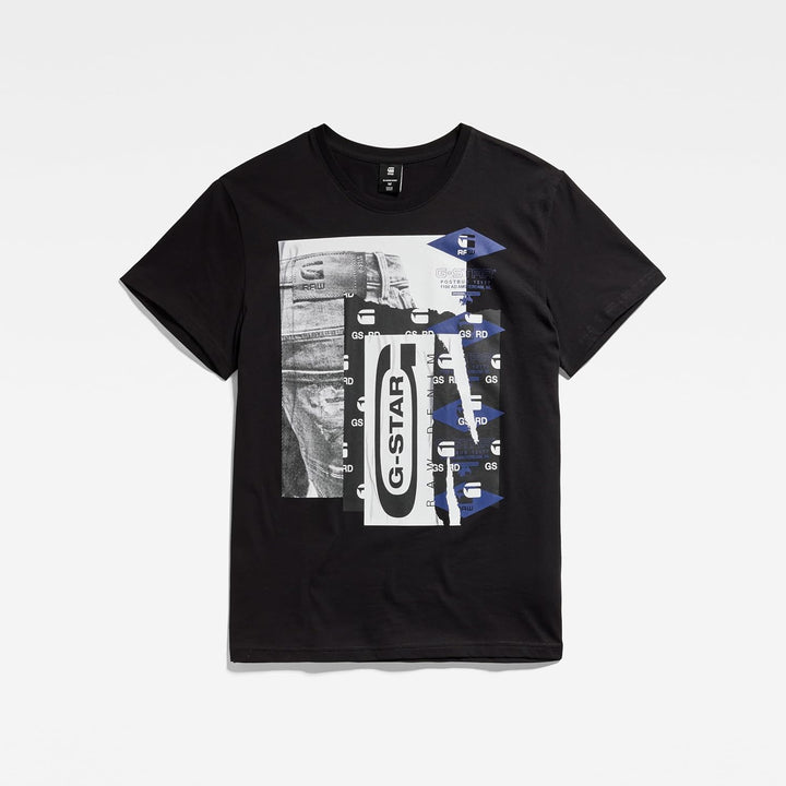 G-STAR RAW Herren Denim Graphic T-Shirt XS Schwarz (Dk Black D24697-336-6484), XS Schwarz (Dk Black