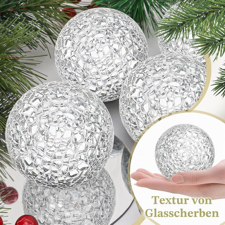 Mosaikkugeln Glas Solide Kugel 6 Stücke/6cm Spiegelglaskugel Knistern Bälle Couchtisch Satz Vasen Gr