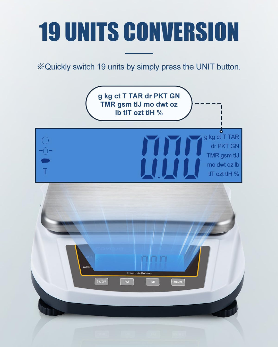 GOYOJO Labor-Feinwaage 5000g x 0,01g, Hochpräzise Labor-Analysewaage, Elektronische Präzisionswaage,