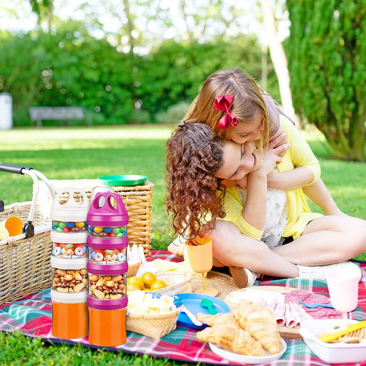 BeneLabel Snack Turm Snack Dosen Snack Container, Stapelbare Behälter Snack Tower 4-Teilig Drehversc