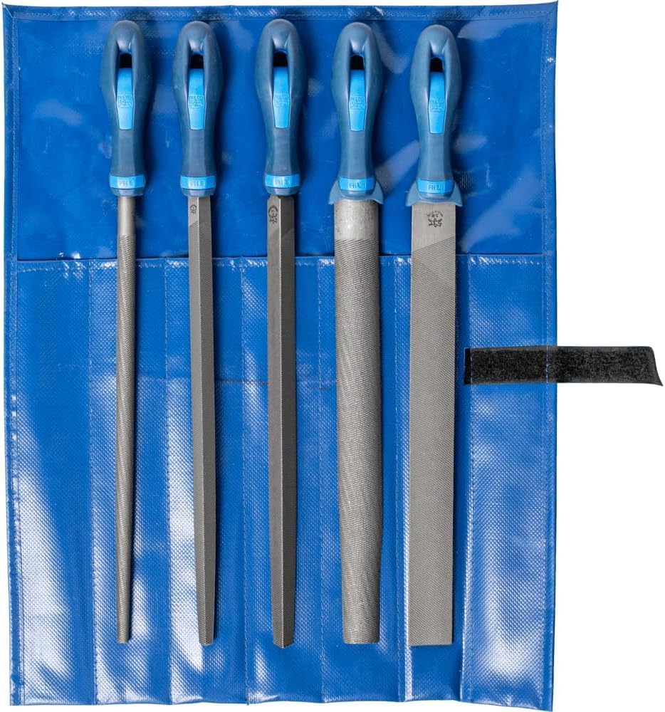 Feilensatz L.300mm Hieb 1 2K-Ergo PFERD Werkstattfeilen-Set in PVC-Rolltasche Kreuzhieb H1 Länge 300