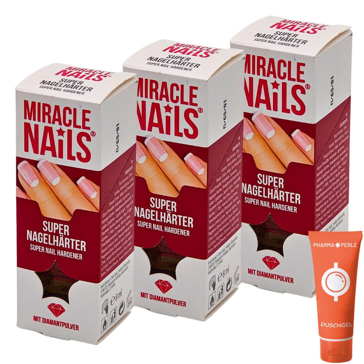 Miracle Nails Super Nagelhärter 3x 8 ml I Nagelstärker I Nagelverstärker I Nagellack I Nagelbruch I