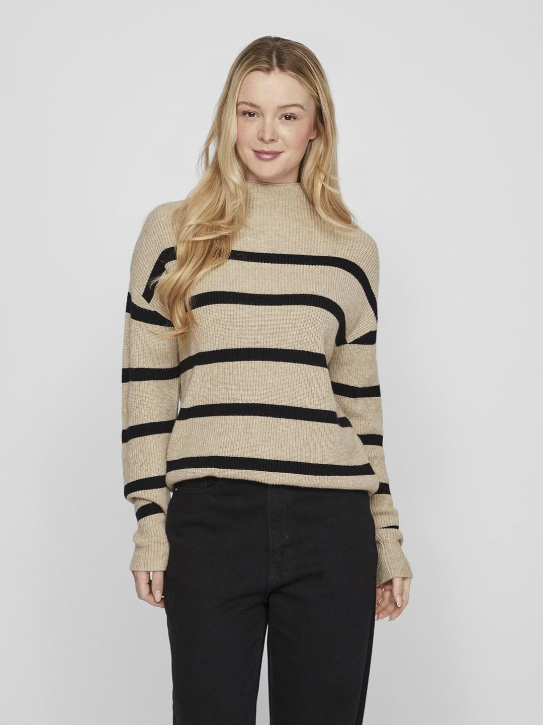 Vila Female Strickpullover VIRIL Gestreifter, XS Natural Melange