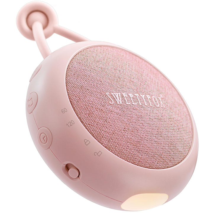 Sweety Fox White Noise Machine Baby - Rosa - Einschlafhilfe Babys, Wiegenlied Baby, Nachtlicht und W
