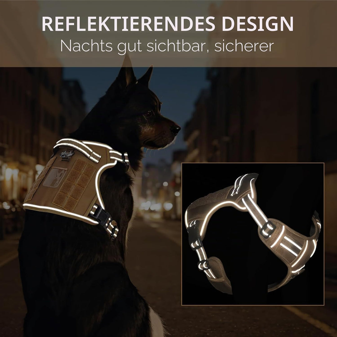 HEELE Hundegeschirr, Metall Taktisches Geschirr, Taktische Hundeweste, Service Hundegeschirr, MOLLE