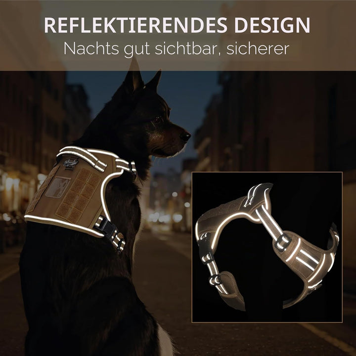 HEELE Hundegeschirr, Metall Taktisches Geschirr, Taktische Hundeweste, Service Hundegeschirr, MOLLE