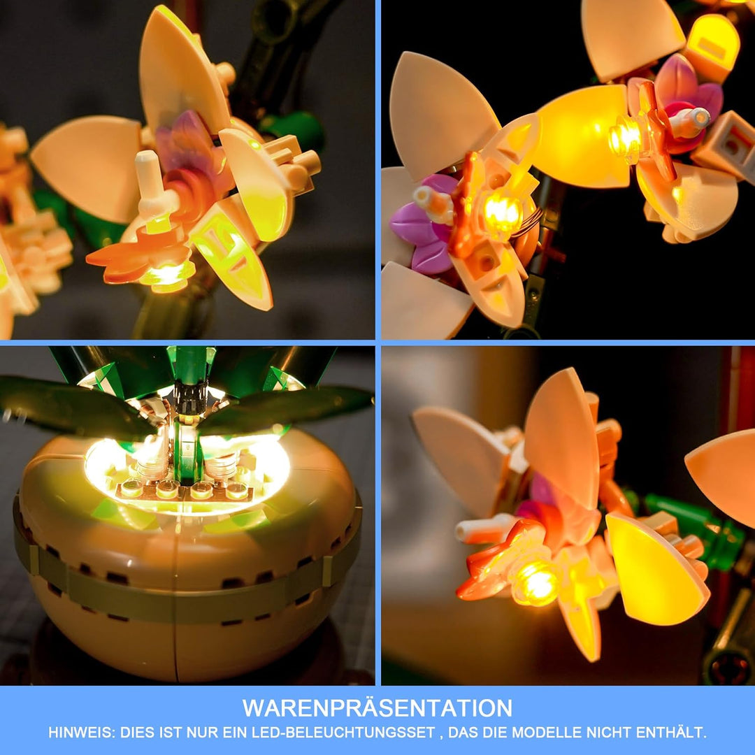 LocoLee Licht Set Kompatibel mit Lego 10343 Mini Orchidee (Kein LEGO-Modell), Licht Beleuchtung Set